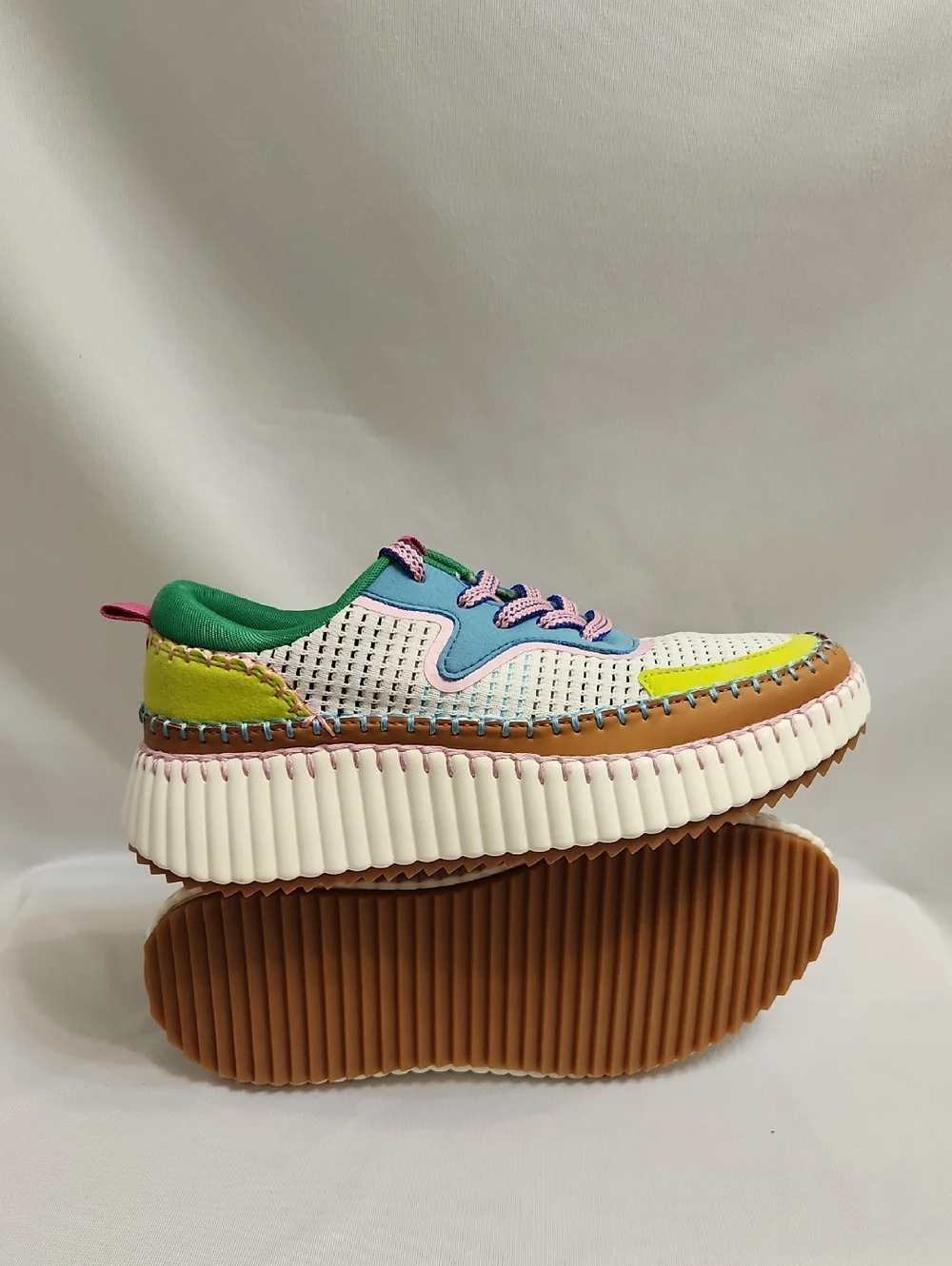 Claudia Ghizzani Cozzy Girl Coachel Multi-Paneled Platform Sneakers (W Size 37)